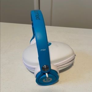 Beats by Dre Mixr Blue and White Wired Headphones